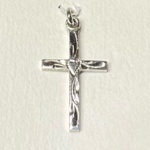 Silver tone Cross Pendant. Reversible
